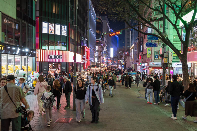 Korea yet again for the 7th time - March and April 2026 - This is a bit hard to see, but there is a huge number of people down there. I turned down a side alley rather than battle the crowd.