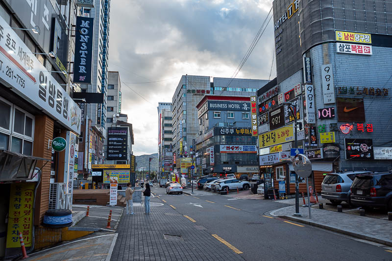 Korea-Changwon-Sangnam-Tofu - This is a couple of streets west of my hotel, and I think it is a bar and nightclub area.