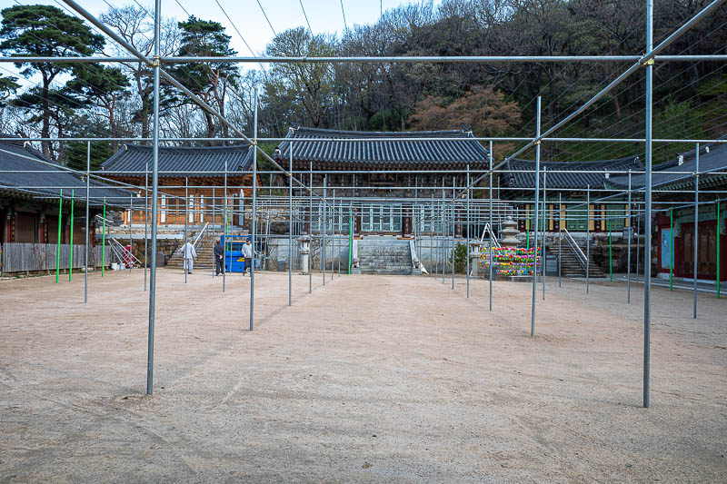 Korea-Changwon-Hiking-Bulmosan - They are preparing for Buddhas birthday, but have not hung the plastic extremely flammable lanterns yet.