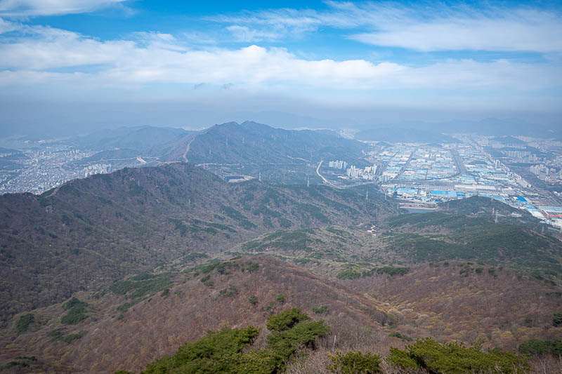 Korea-Changwon-Hiking-Bulmosan - This photo shows that there is a mountain between the two parts of Changwon pictured above.