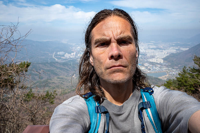 Korea-Changwon-Hiking-Bulmosan - It is me, unshaven, and probably getting too much sun.