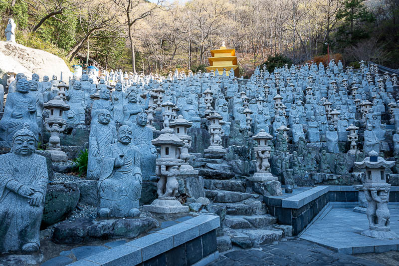 Korea-Changwon-Hiking-Jinhae - I was then faced with a sea of statues. I think every single one is different.