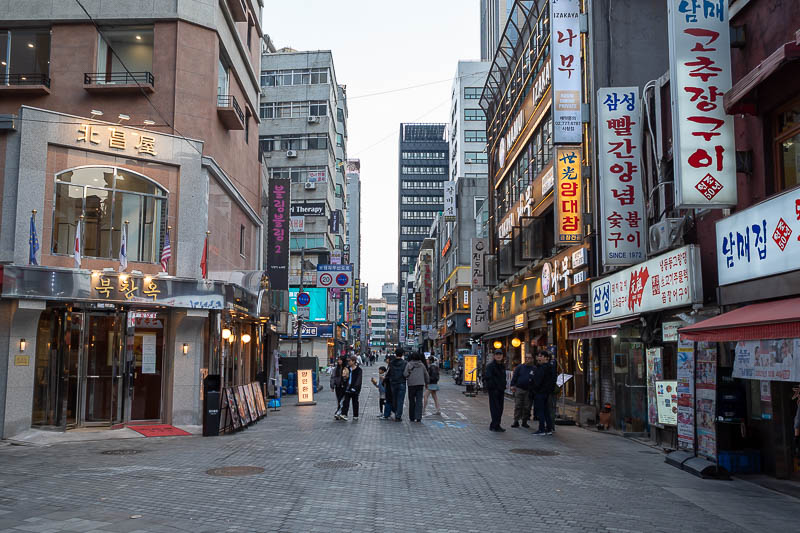 Korea-Seoul-Myeongdong-Cheonggyecheon - This is the street behind my hotel. A hotel I have used twice on previous trips is just off to the left from here. I feel as though this street used t