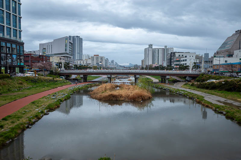 Korea yet again for the 7th time - March and April 2026 - The underground shopping street has a gap where this river is, however it was not raining too badly when I needed to cross the river. Possibly it qual