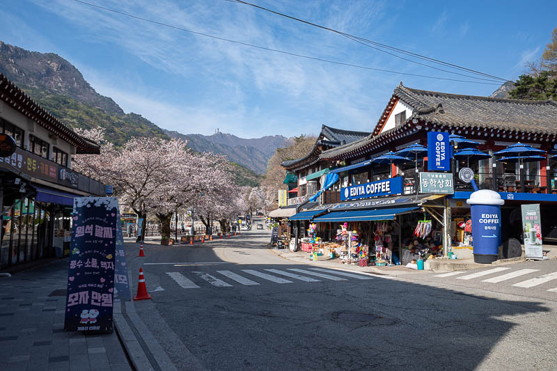 Korea-Daejeon-Hiking-Gyeryongsan - On a previous visit it was raining when I got off the bus, so I sat in that chain store cafe for a while before starting my hike.