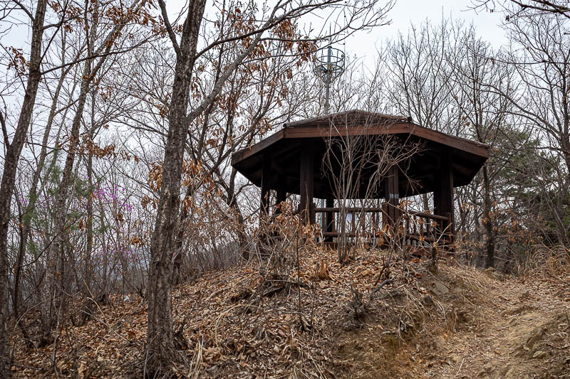 Korea-Seoul-Hiking-Soyosan - The first rest spot, just a few hundred metres from the start. Everything is dead.