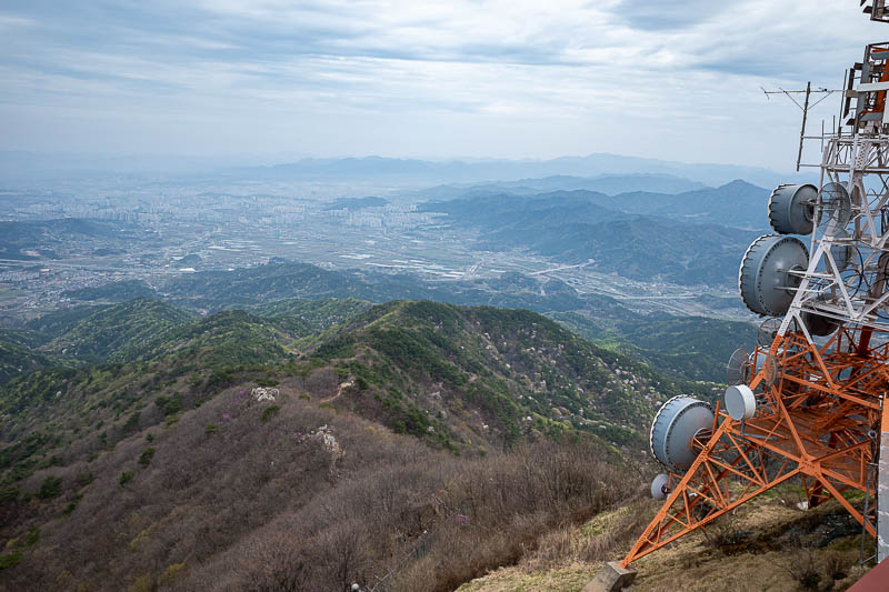 Korea-Jeonju-Hiking-Moaksan - Jeonju in the distance on the left.