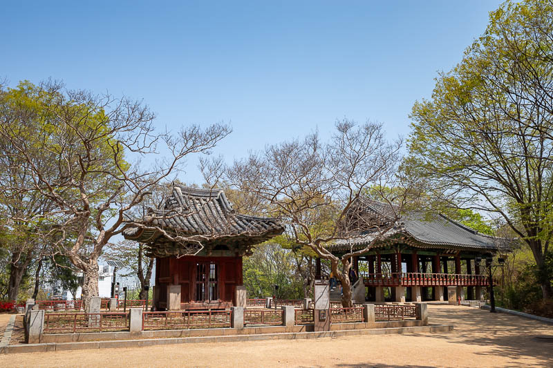 Korea yet again for the 7th time - March and April 2026 - On top of the hill is something actually old, they ask you to take your shoes off if you want to walk on it, Omokdae appears to be it's name.