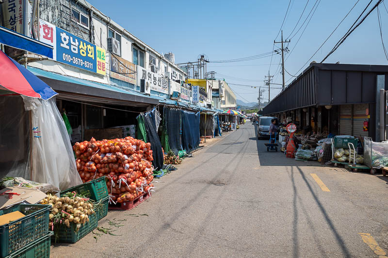Korea yet again for the 7th time - March and April 2026 - But also the traditional Korean style market where leafy produce bakes in the sun next to pig heads.
