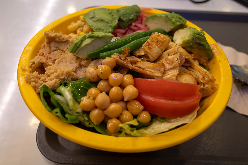 Korea-Seoul-River-Poke - Finally, it was time for a late dinner of tofu poke bowl, with chick peas AND hummus. Delicious. Tomorrow is a hiking day, on a Saturday, I need to pi