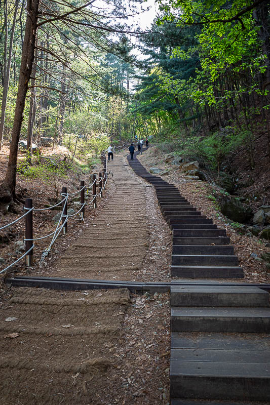 Korea-Seoul-Hiking-Geomdansan - Stairs or hessian bags, they are proud to offer both.
