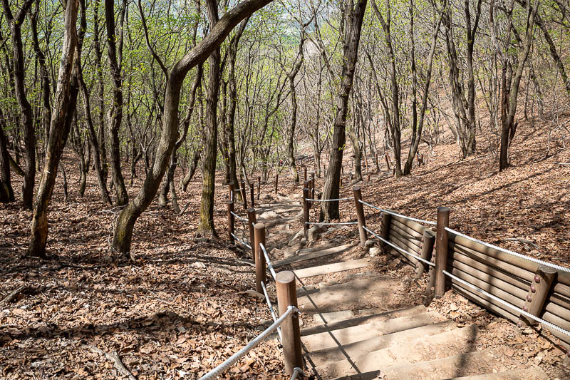 Korea-Seoul-Hiking-Geomdansan - Staircases the whole way down.