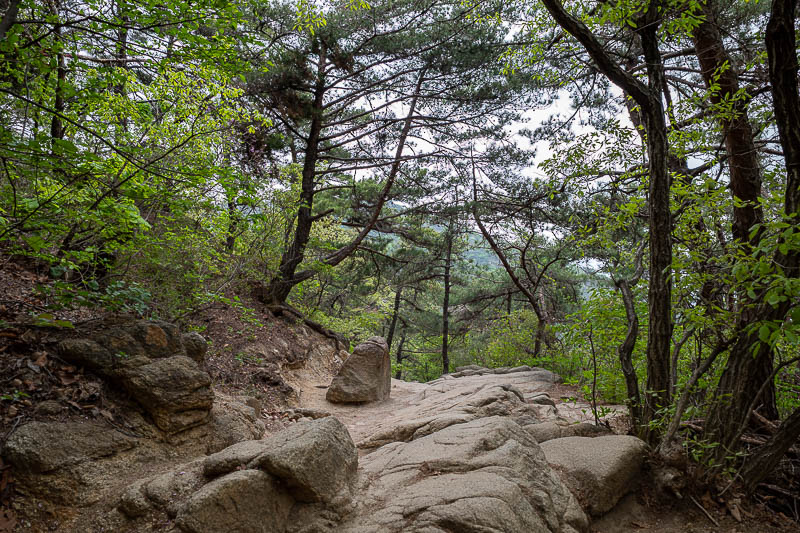 Korea-Seoul-Hiking-Gwanaksan - There are still a lot of nice rocks on the way down.