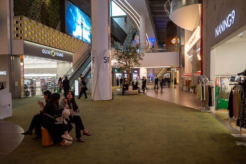 Korea-Seoul-Jamsil - No running track in this mall, just fake grass. I like the fake grass, nice to walk on.