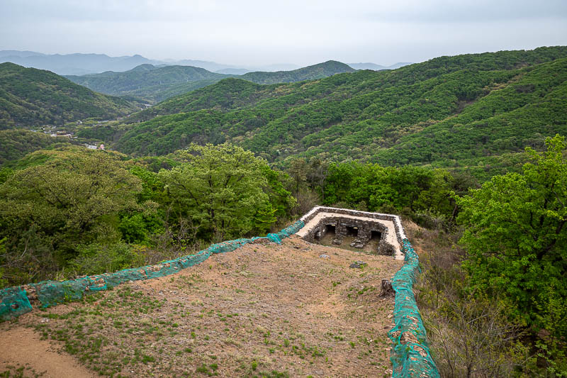 Korea-Seoul-Namhansanseong-Fortress - The next bastion has not been restored fully yet. Nearly all of the wall has been fully restored. More since my last visit.