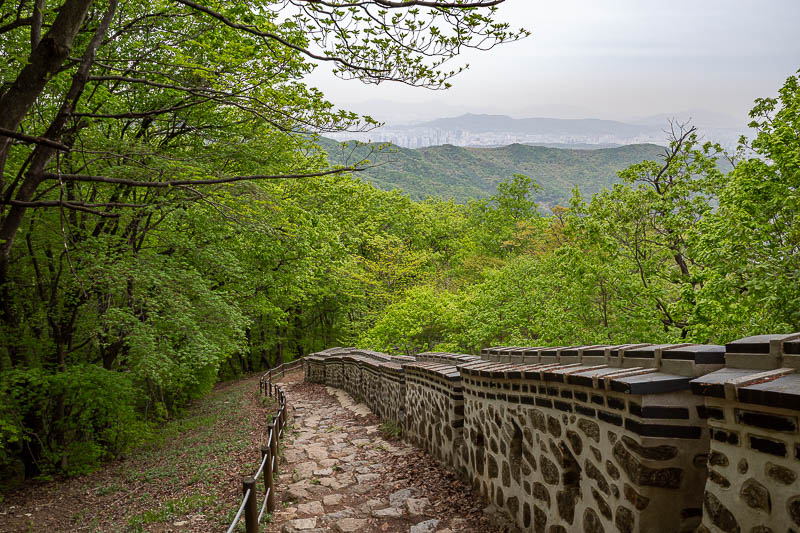 Korea-Seoul-Namhansanseong-Fortress - City in the distance, through the smog. More city coming up soon.