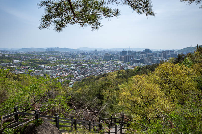 Korea-Seoul-Inwangsan-Market - The low down view with stairs. Still polluted today, I read an article suggesting the pollution was worse than the last few years, and that is surpris