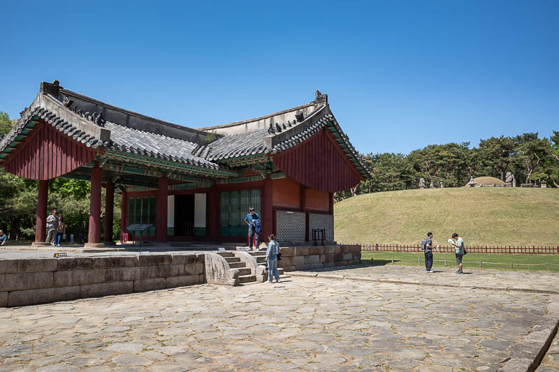 Korea yet again for the 7th time - March and April 2026 - One of the tombs. You can not really see the statues surrounding the mounds that are the actual tombs.