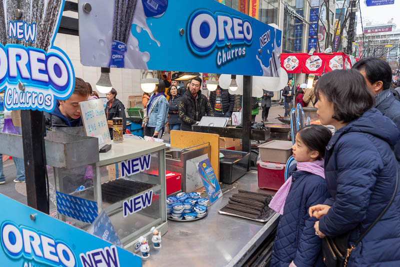 Korea - HK - China - KORKONG! - Coming soon to Australia, Oreo Churros. Those adult children have emerged from their cage with wheels to line up and get a bucket full of fried chocol