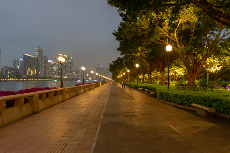 China-Guangzhou-Architecture - I mentioned the nice path for jogging above. Here it is. No missing parts of the footpath, no piles of rubble, no electric scooters, no cars parked on