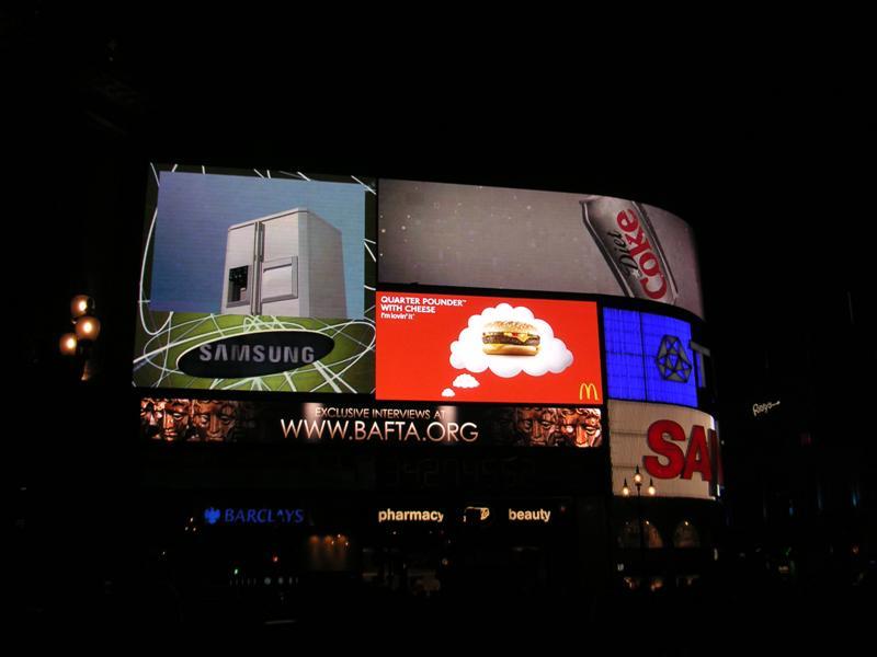 London - September 2009 - Huge advertising sign thing.