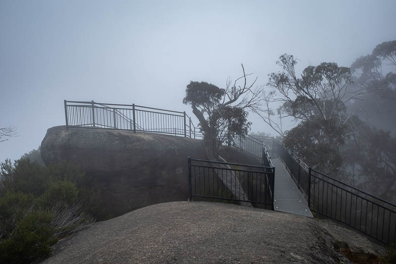  - Back at the car park, thick fog around the lookout area.