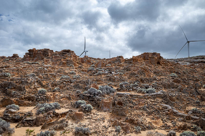  - Windmills, nice rocks and nice clouds.