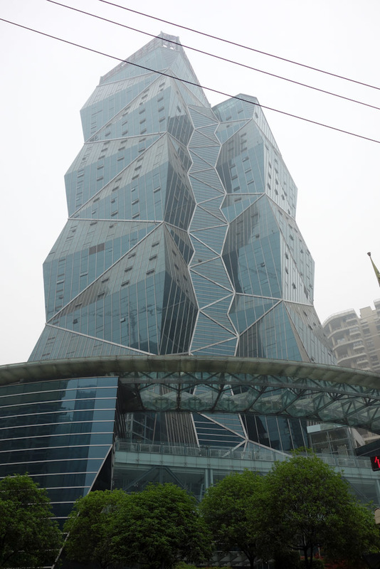 China-Chengdu-Global Center-Architecture - Getting off at the last station seemed promising at first. A finished building. Turns out its the only one, predictably, bank of China.