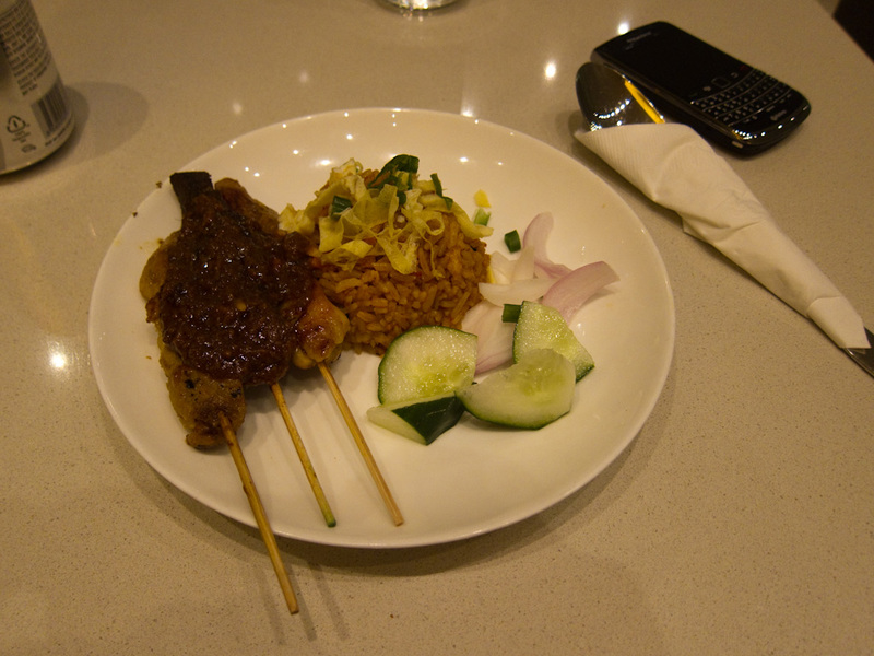 Singapore-Museum-Clarke Quay-Airport-Lounge - The actual food service is not as good as most others, they periodically bring around different small meals like this one. They do have an ice cream a