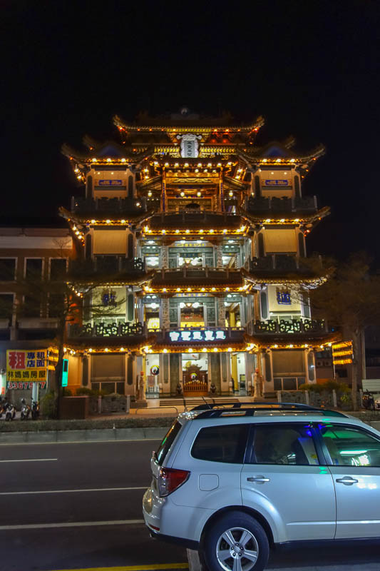Taiwan-Tainan-Night Market-Flower Market - Now it was time for a long looping walk back. Here is tonights night temple.