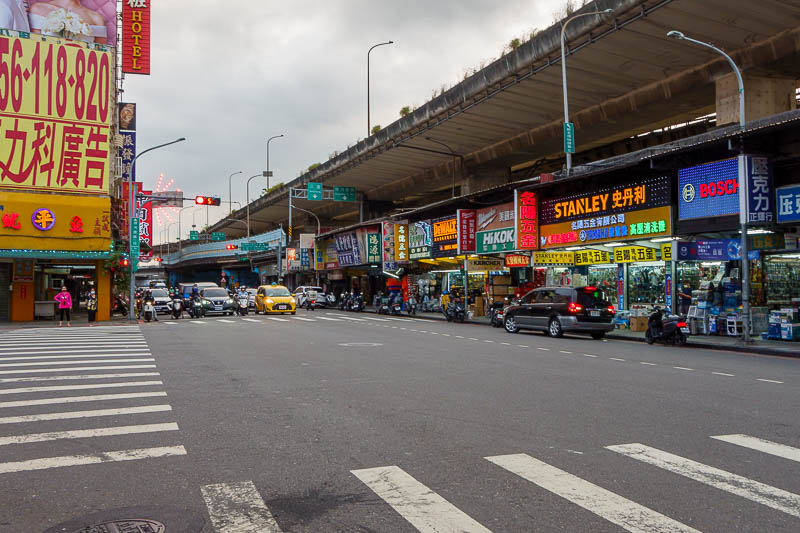 Taiwan for the 5th time - April and May 2023 - I remember this spot from previous visits. Hardware stores that line about a kilometre of under the freeway real estate. They carry on a long way down