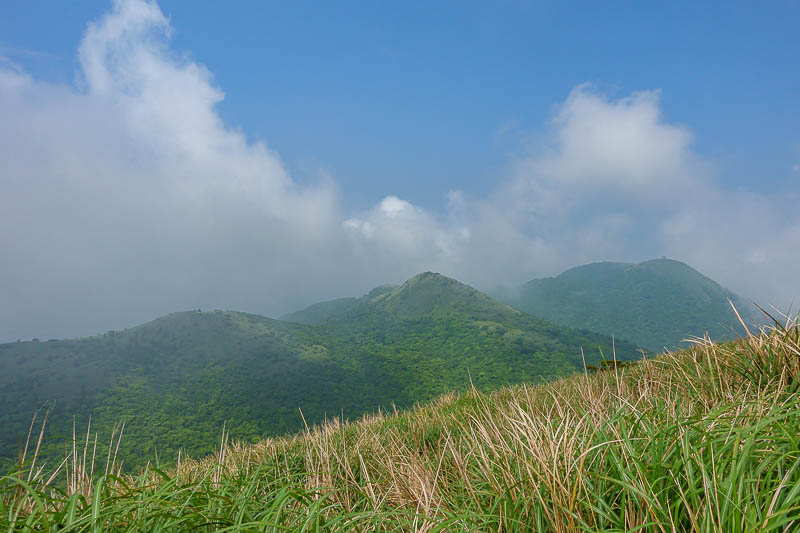 Taiwan-Taipei-Hiking-Datun-Yangmingshan - View from the last peak of the day of the previous peaks of the day.