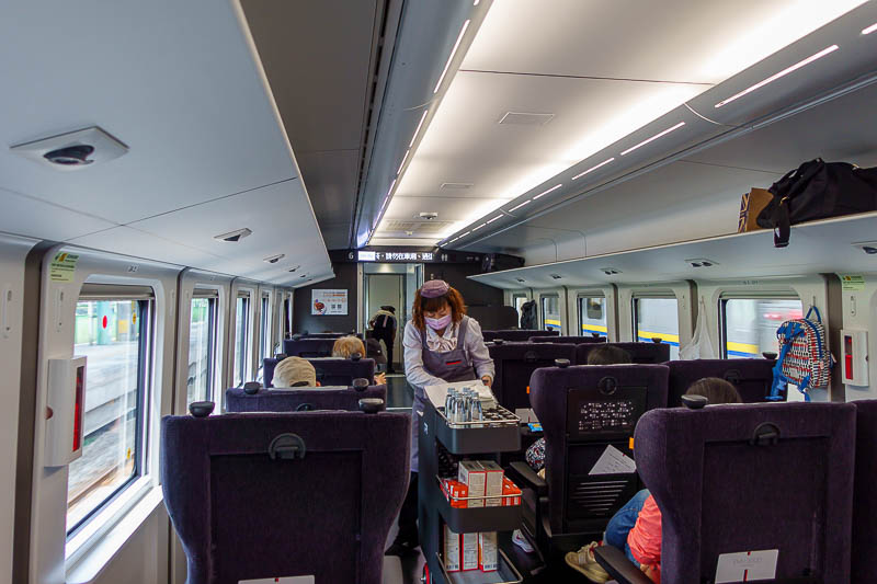 Taiwan for the 5th time - April and May 2023 - Now for a really bad shot of the inside of my first class train carriage. I am on the side of the aisle with only 1 seat. Very spacious.