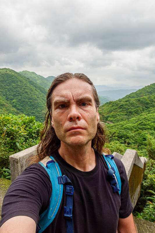 Taiwan-Keelung-Houtong-Jiufen-Hiking - Not sweaty today, in fact it was a bit chilly up here. My head looks particularly huge (physically).