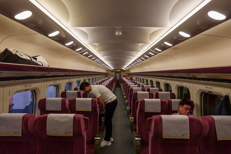 Taiwan-Keelung-Taichung-Train - The inside of the business class carriage, looking a bit tired.