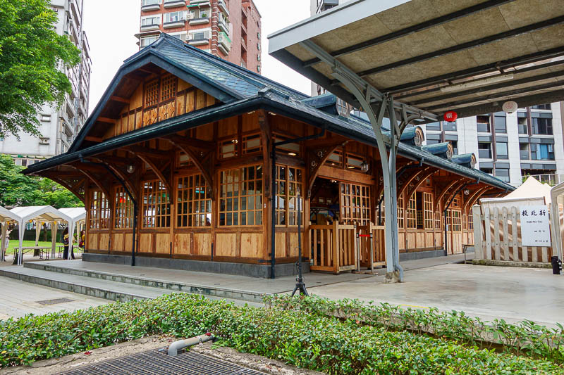 Taiwan-Taipei-Shilin-Beitou-Tamsui - The original train line did go here, there is an old train behind me, and this is the old very Japanese looking station. There is also a newer station