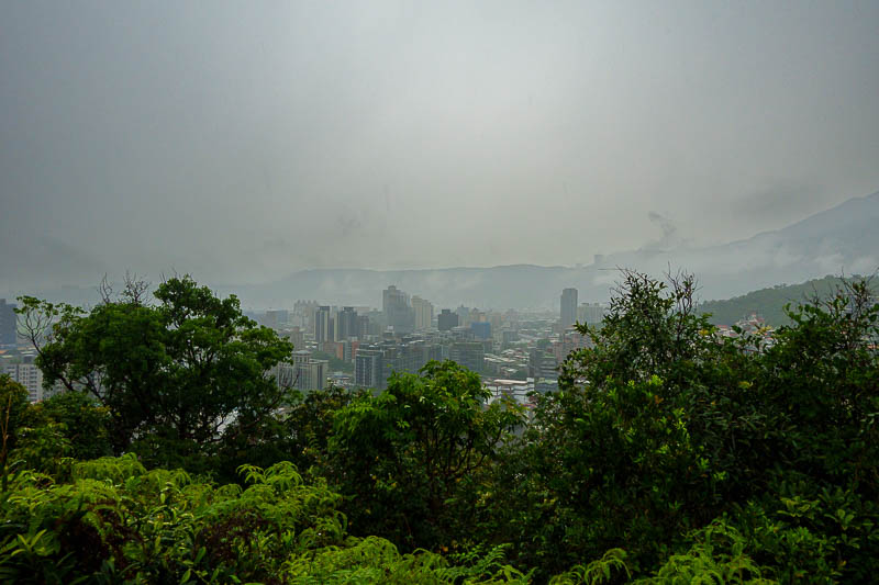 Taiwan-Taipei-Hiking-Battleship Rock - Low down view, but look at the cloud and rain. Nice.