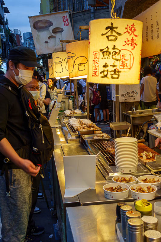 Taiwan for the 5th time - April and May 2023 - Here is the head of the queue of the blow torched mushroom food stand. I kind of wanted to try it, but I was not willing to stand in a line for 50 min