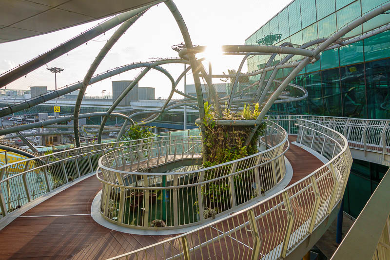 Taiwan for the 5th time - April and May 2023 - This is the discover garden. You can discover it is mainly a walkway above some ash trays on a piece of fake grass.