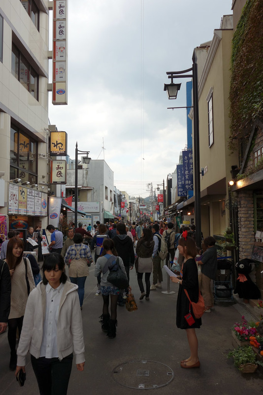 I flew all the way to Tokyo and back for the weekend - This is the tourist trap nightmare street in Kamakura. The place was crawling with Gaijan. Theres a JR station here so every white person with the tra